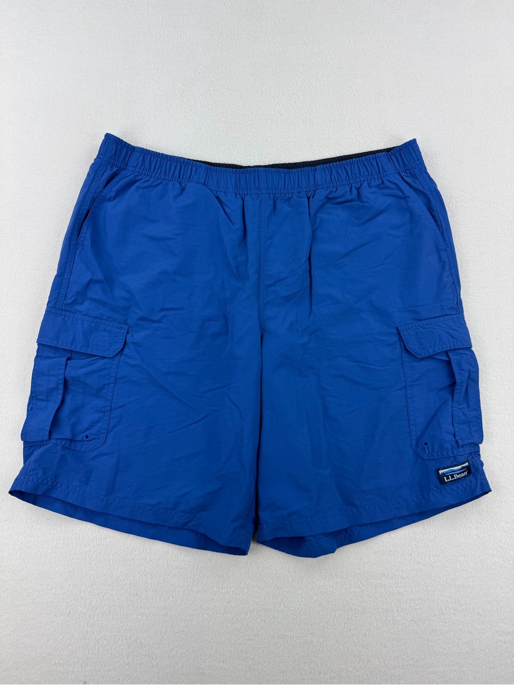 LL Bean Mens Classic Supplex Sport Blue Cargo Shorts Outdoor Hiking Size XL